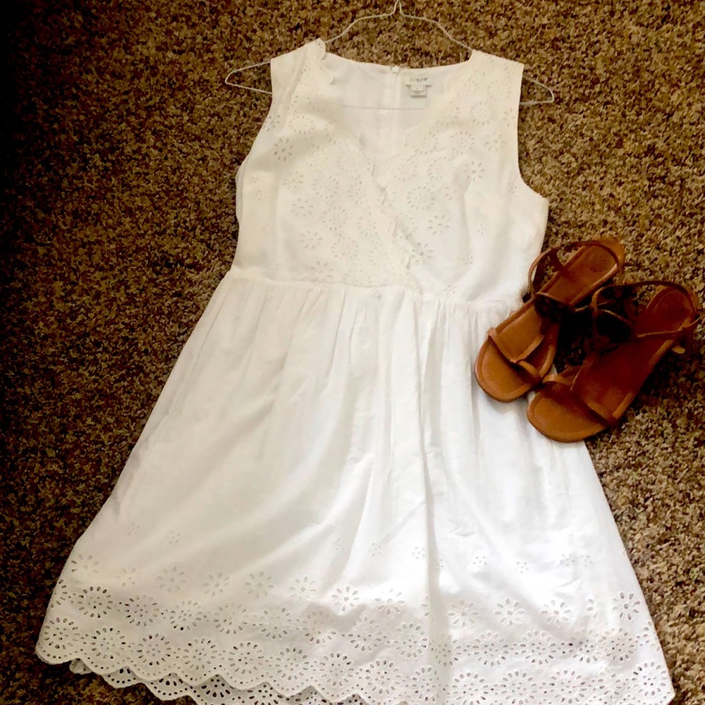 J. Crew White Eyelet Mini Dress